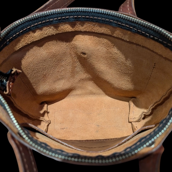 DUNOLE Brown Leather Tote & Coin Purse - Picture 8 of 9